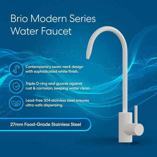 Brio Modern Series Water Faucet - White Online Sale - Image 2