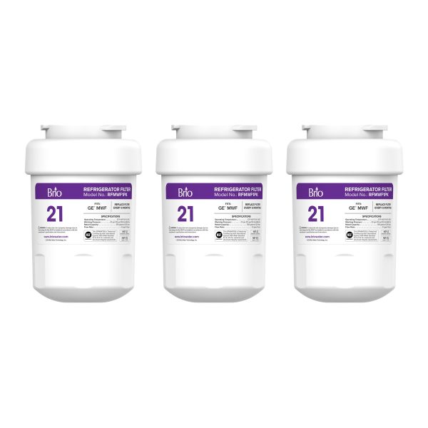 Brio Replacement Refrigerator Filter for GE® MWF, Sears® Kenmore® 9991, 3 Pack Hot on Sale