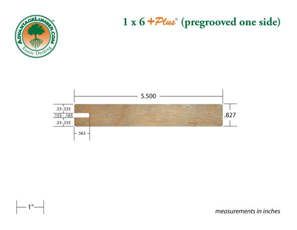 1 x 6 +Plus® Garapa One Sided Pre-Grooved Decking (21mm x 6) Hot on Sale - Image 2