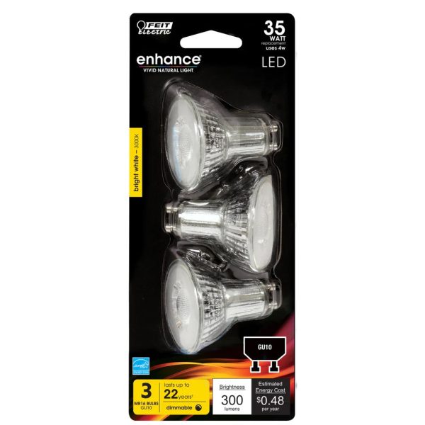 3-Pack 35W MR16 GU10 Enhance Reflector LED Light Bulbs MR16GU109 Cheap