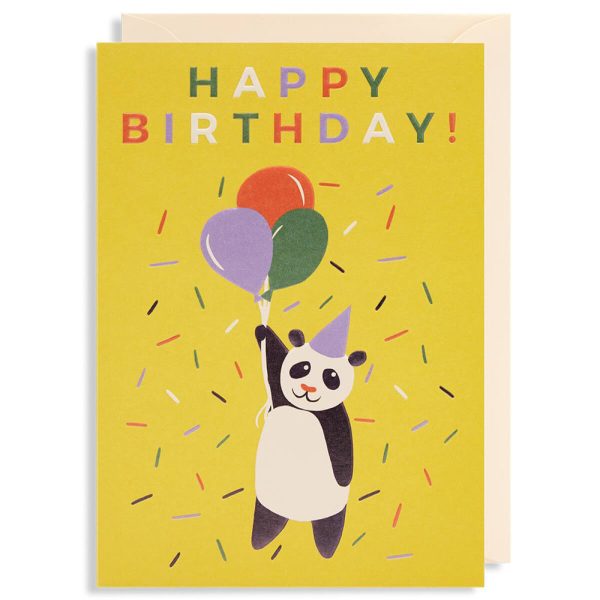 Naomi Wilkinson Happy Birthday Panda Card by Lagom Design Online